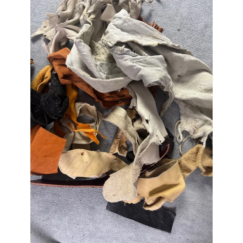 Genuine Leather Scrap Remnants Bundle Assorted Earth Tones Crafting DIY 1.5lb